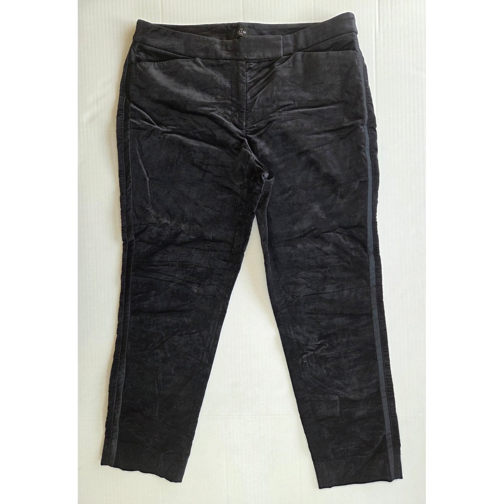 White House Black Market The Slim Ankle Velvet Tuxedo Pants Black 14